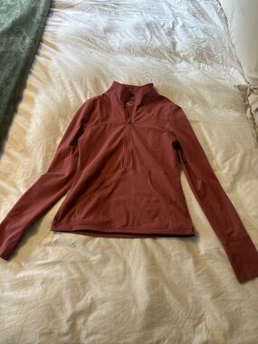 Quarter-Zip Pullover Top in Dusty Rose